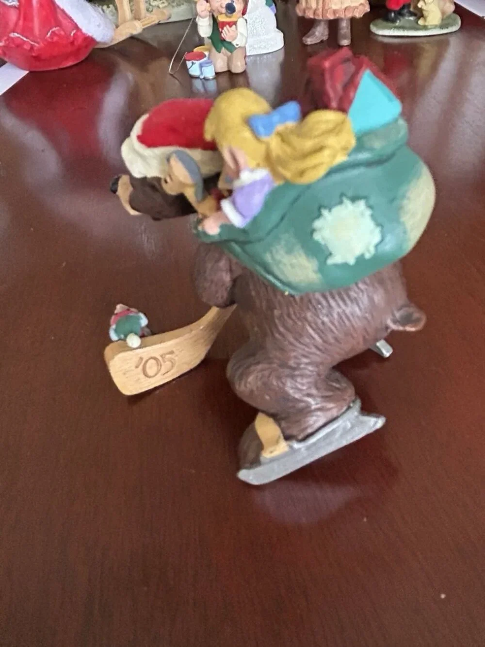 Bear Hallmark Ornament Playing Hockey Ice Hockey 2005 VINTAGE
